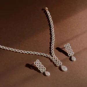 Silver Locket and Earring Set - Hussain Son Jewellery - Karachi